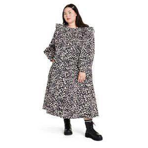 NWT Sandy Liang x Target Spotted Leopard Print Long Sleeve Midi Dress- Curve